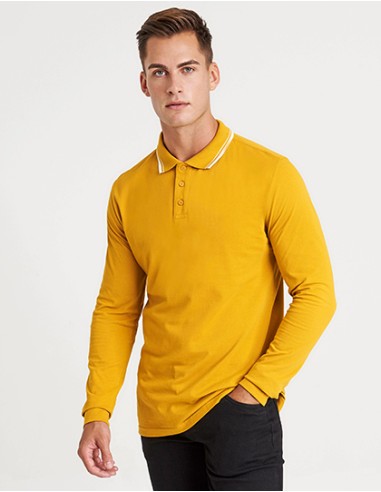 A-JP103-Long Sleeve Tipped 100 Polo